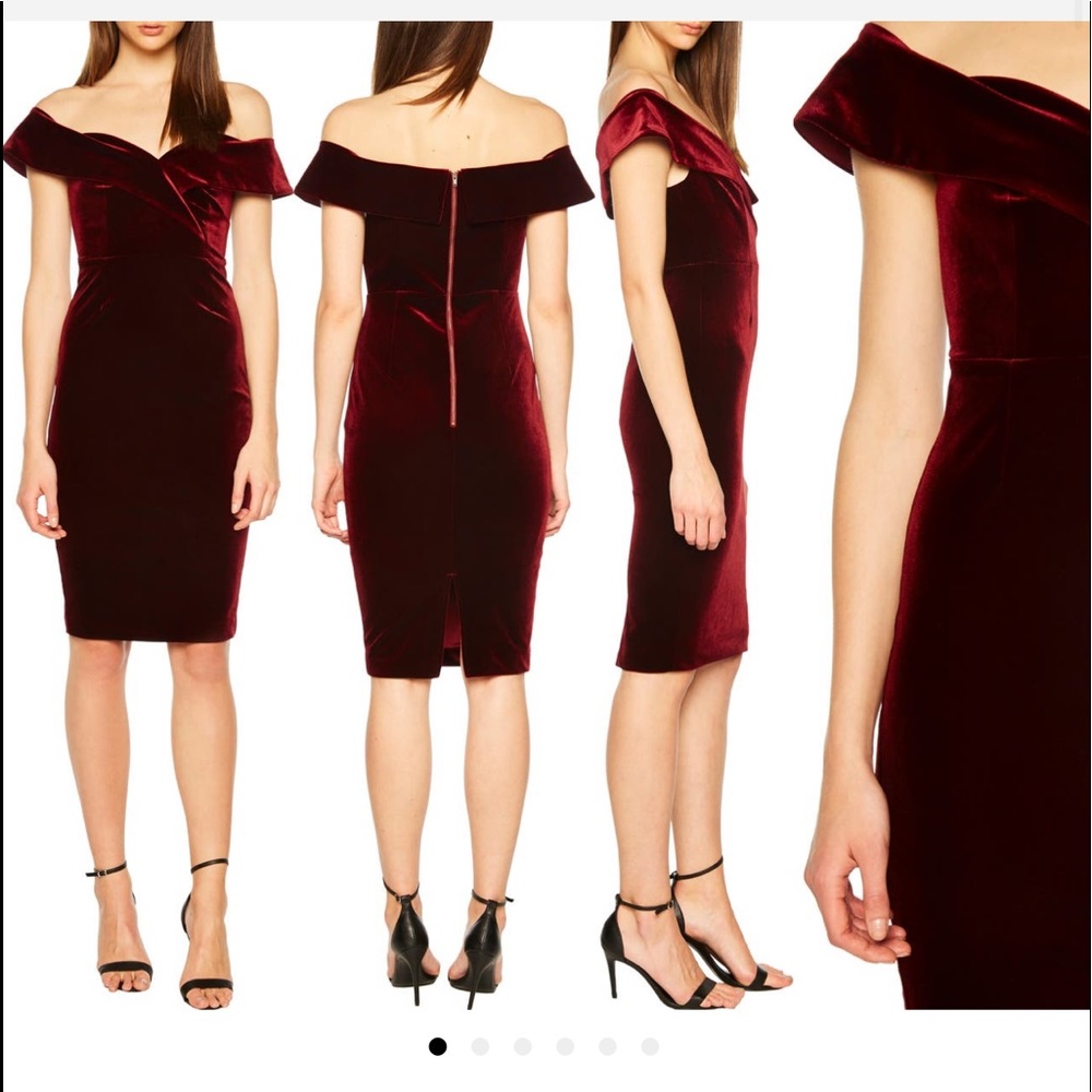 Bardot velvet dress